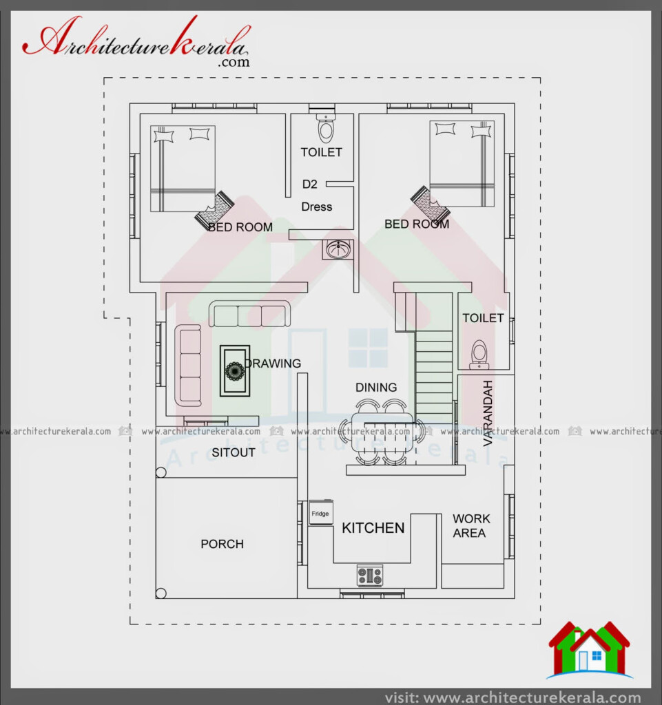 1000 Sq Ft House Plans 2 Bedroom Kerala Style 1000 Sq Ft House Plans 3  - Below 1000 SQ FT House Plans In Kerala