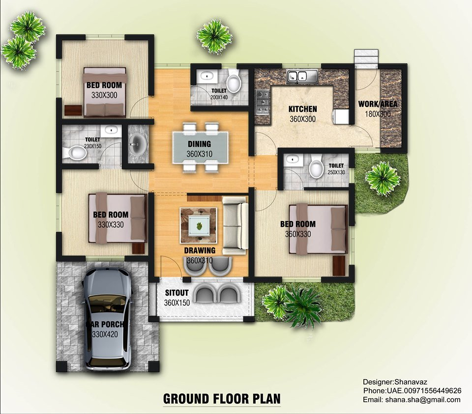 1300 Sq Ft 3BHK Single Storey Modern House And Plan Home Pictures - 1300 To 1600 SQ FT House Plans