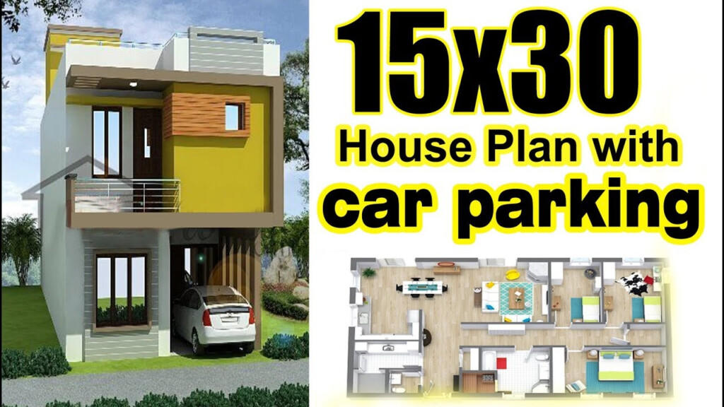 15X30 House Plan With Car Parking 450 Sq Ft 2 Marla House Plan  - 450 SQ FT House Plan With Car Parking