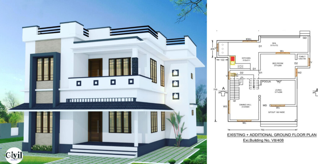 1650 Sq Ft 3BHK Beautiful Double Floor House And Free Plan  - 1650 SQ FT House Plans