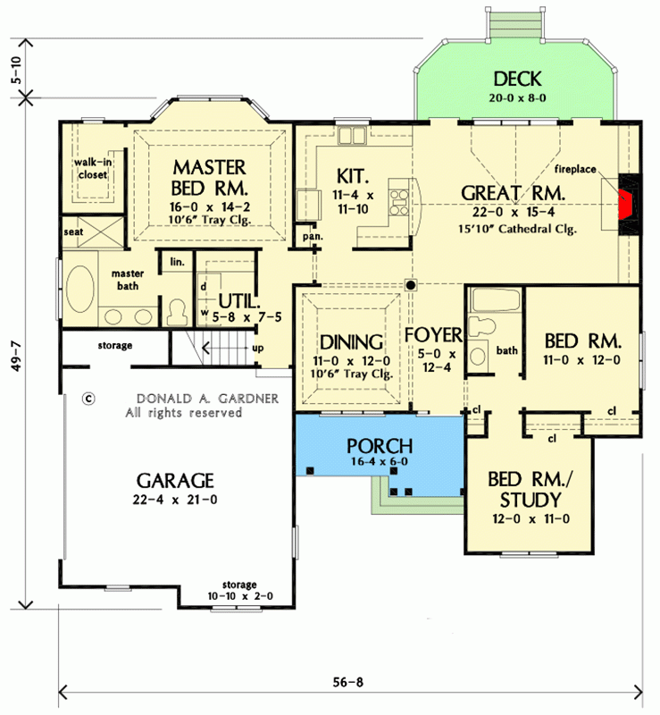 1650 Square Foot House Plan With Flex Room And Bonus Above Garage  - 1650 SQ FT House Plans