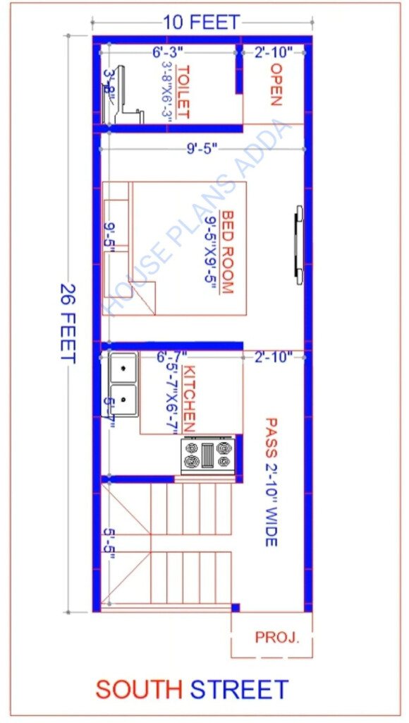 1bhk House Plan 260 Sqft Small House Plan South Facing House Artofit - 260 SQ FT House Plans