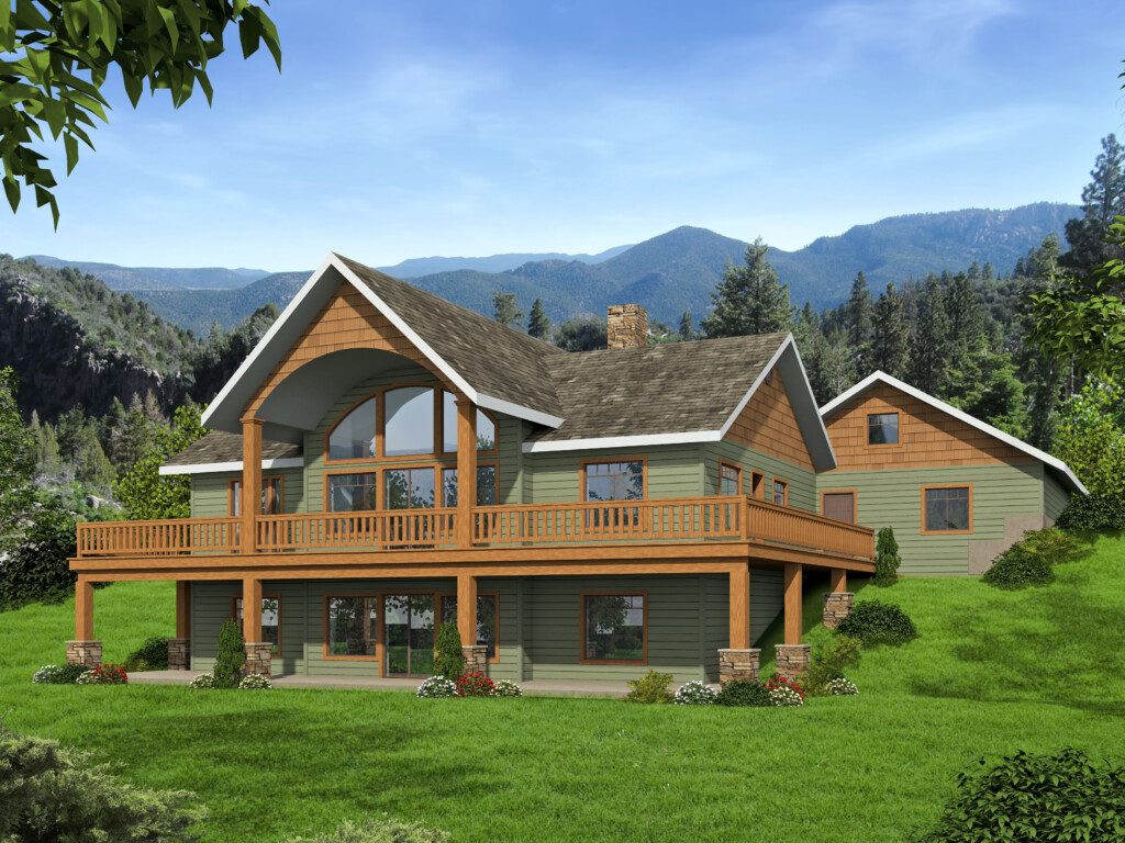 2 Story Rustic Home With Large Windows ICF Plan 2189 Mountain  - 3000 SQ FT Mountain House Plans