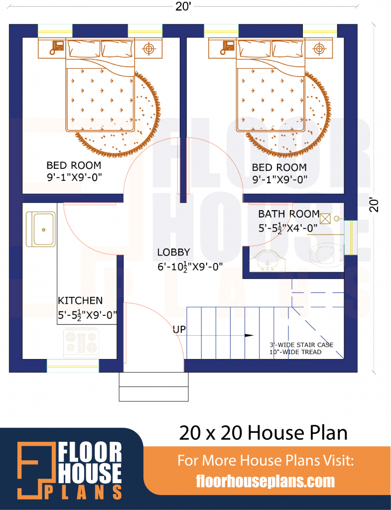 20 X 20 House Plan 2bhk 400 Square Feet House Plan Design - 20400 SQ FT House Plans