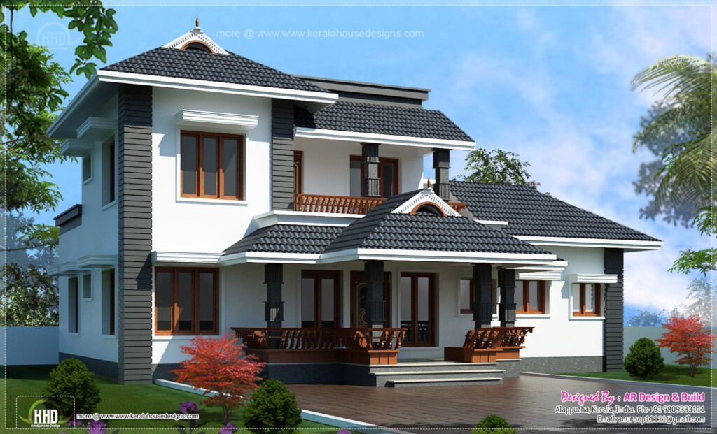 2000 Sq feet 4 Bedroom Sloping Roof Residence Kerala Home Design And  - Kerala Style House Plans Within 2000 SQ FT