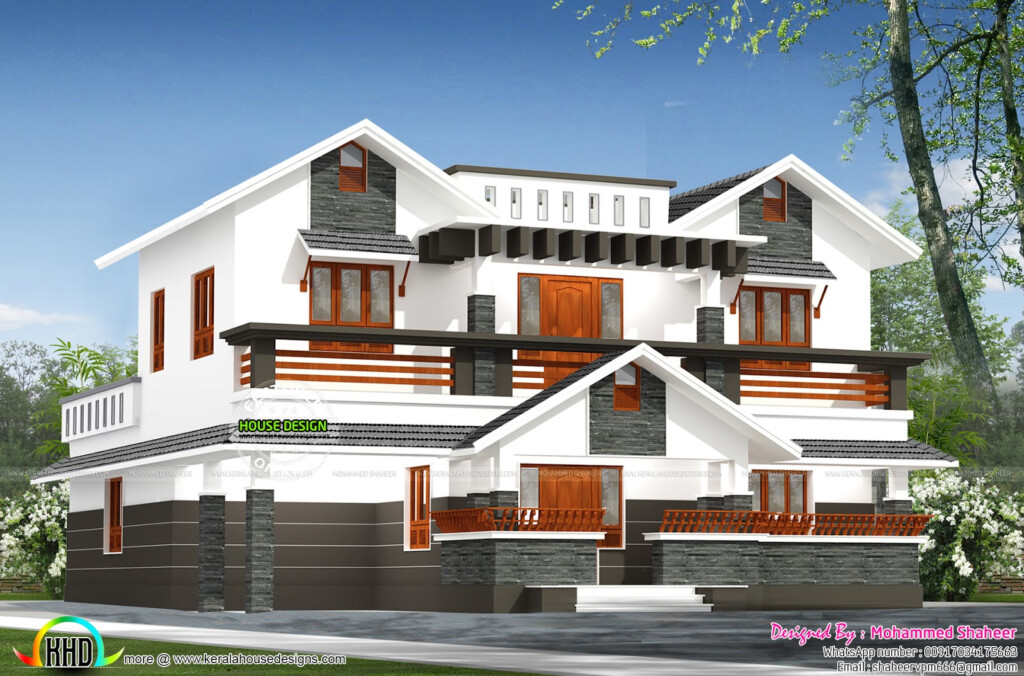 2300 Sq ft Mix Roof House Plan Kerala Home Design And Floor Plans - 2300 SQ FT House Floor Plans