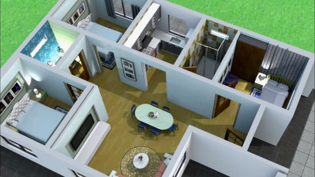 3 Bedroom Budget House Design 1200 Sq Ft Single Floor House YouTube - 3 Bedroom 1200 SQ FT House Plans 3D