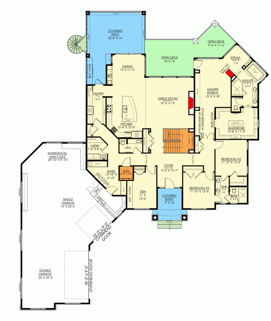 3200 Square Foot Craftsman Home Plan With Lower Level Expansion  - 3200 SQ FT Simple House Plans