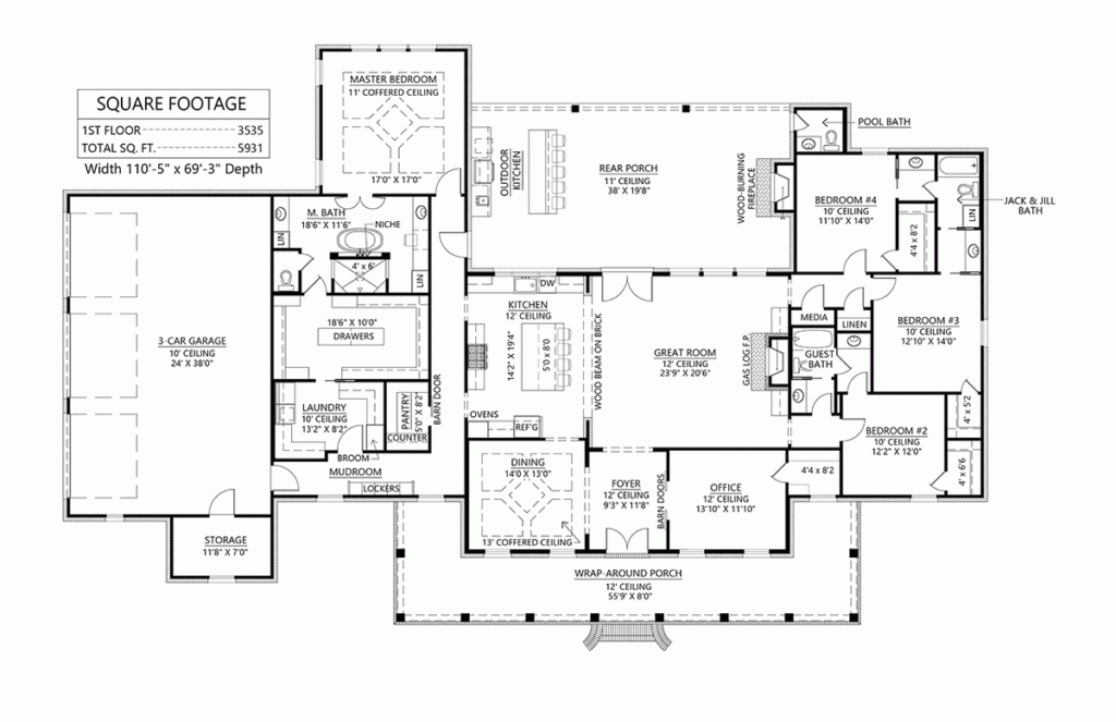 3500 Sq Ft Ranch House Floor Plans Viewfloor co - 3500 SQ FT Ranch House Floor Plans