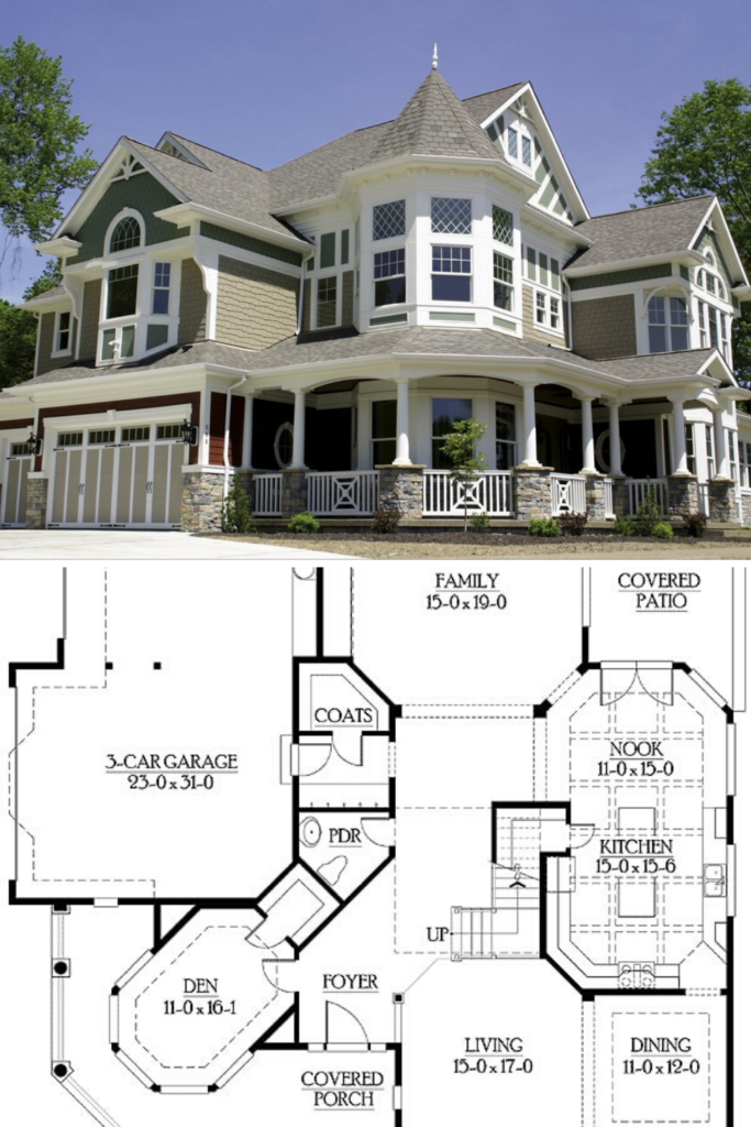 4 Bedroom Two Story Luxurious Victorian Home Floor Plan Artofit - 1500 SQ FT Victorian House Plan