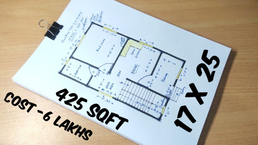 425 Sqft Small House Plan II 17 X 25 Ghar Ka Naksha II 425 Sqft Small  - 425 SQ FT House Plan