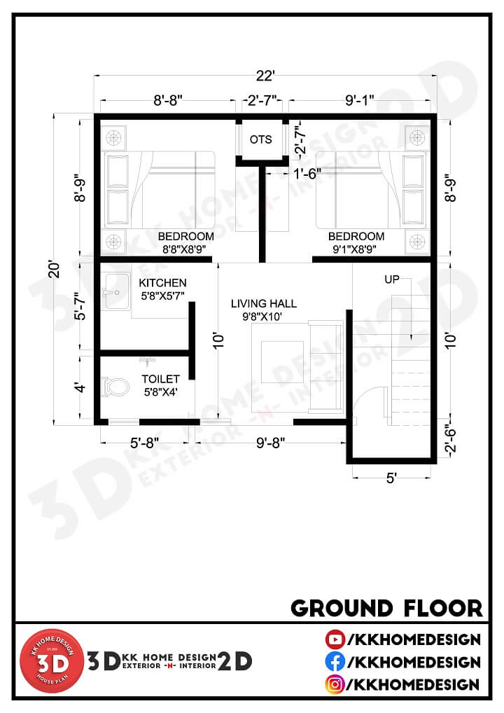440 Square Feet House Plan Classic Styles Www bharatagritech - 440 SQ FT House Plan In India