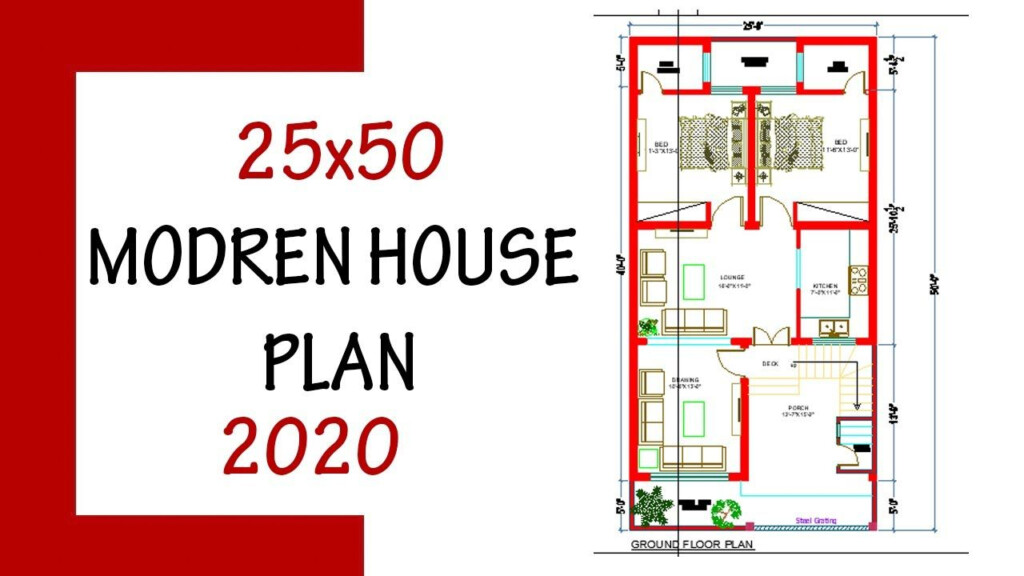 5 MARLA 25 X 50 HOUSE DESIGN 25 BY 50 GHAR KA NAKSHA 1250 SQ FT  - 1250 SQ FT House Plans In Pakistan
