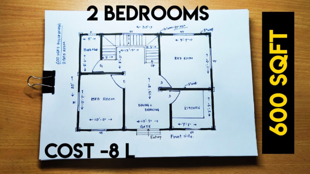 600 Sqft House Plan YouTube - 600 SQ FT House Plans 3 Bedroom