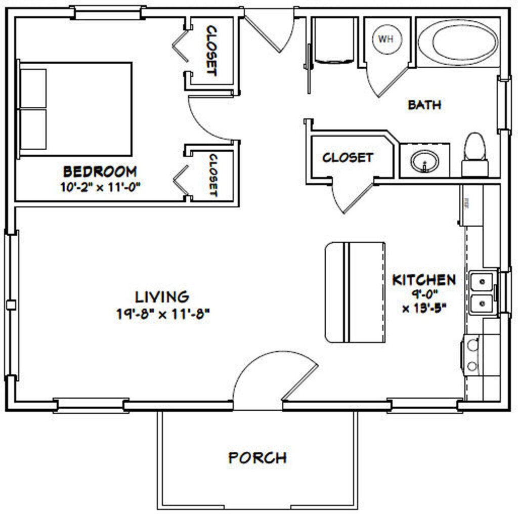 720 Square Feet House Plan Printable Templates Free - 720 SQ FT House Plan