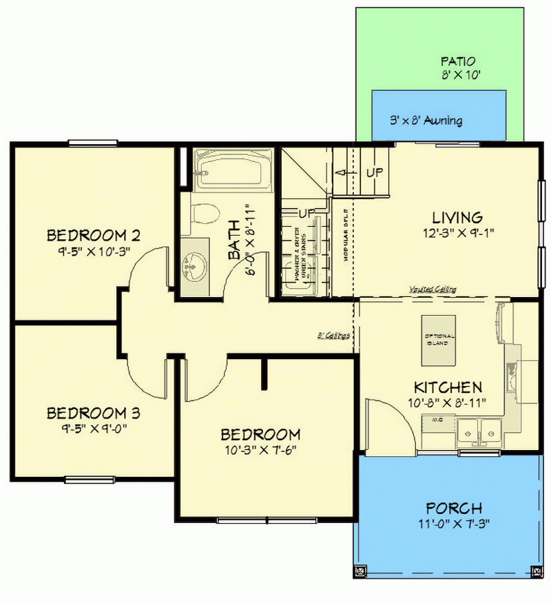 800 Square Foot ADU Country Home Plan With 3 Beds 430829SNG  - 700-800 SQ FT House Plans