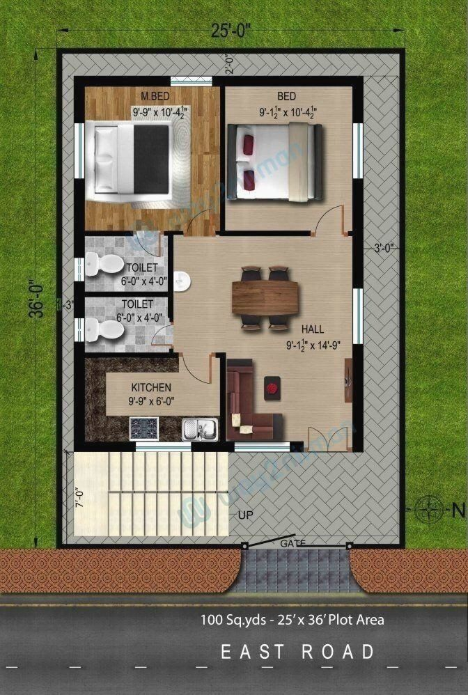 850 Sqft 2 Bedroom House Plans 850 Sq Ft Single Floor Home Kerala  - 850 SQ FT Indian House Plan