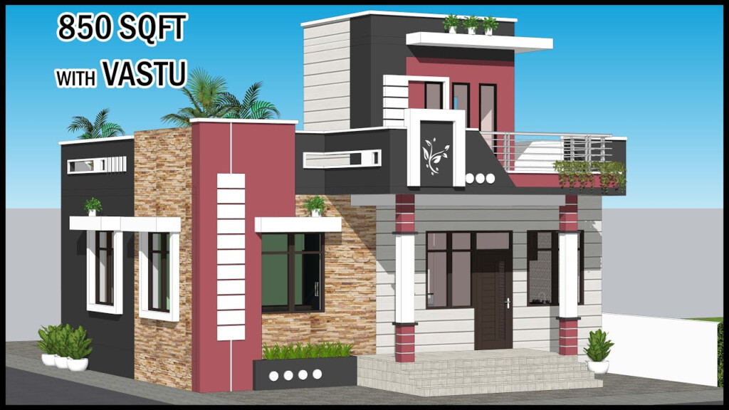 850 SQFT South Facing House Plan With Vastu Modern Villa Design  - 850 SQ FT Indian House Plan