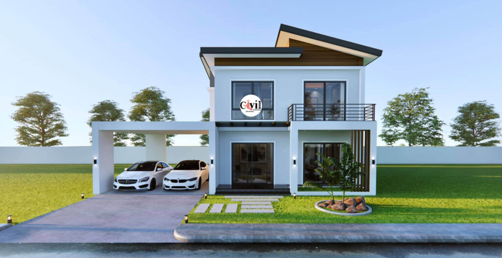 90 SQ M Two Storey House Design 7 5m X 12m With 4 Bedroom  - 90 SQ FT House Plans