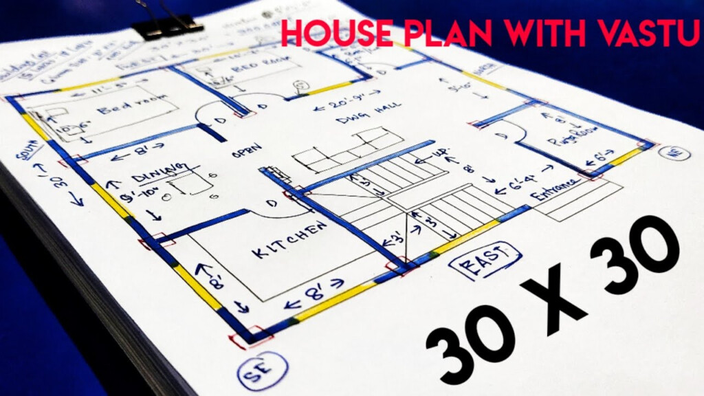 900 Sqft House Plan With Vastu II 30 X 30 GAHR KA NAKSHA II 30 X 30  - 900 SQ FT House Plans Vastu