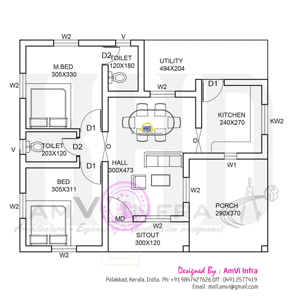 900 Square Foot House Plans 3 Bedroom Modern 1000 Square Foot House  - 3Bhk House Plan In 900 SQ FT