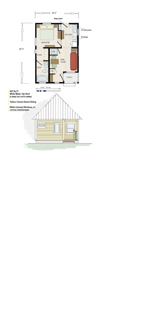 A Small House 425 Sq Ft Lots Of Options For Storage Small House  - 425 SQ FT House Plan