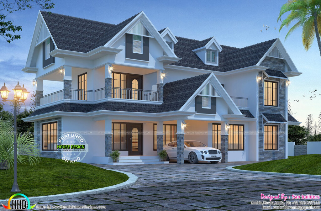 Awesome Western Style 2600 Sq ft Home Kerala Home Design And Floor  - 2600 SQ FT House Plans In India