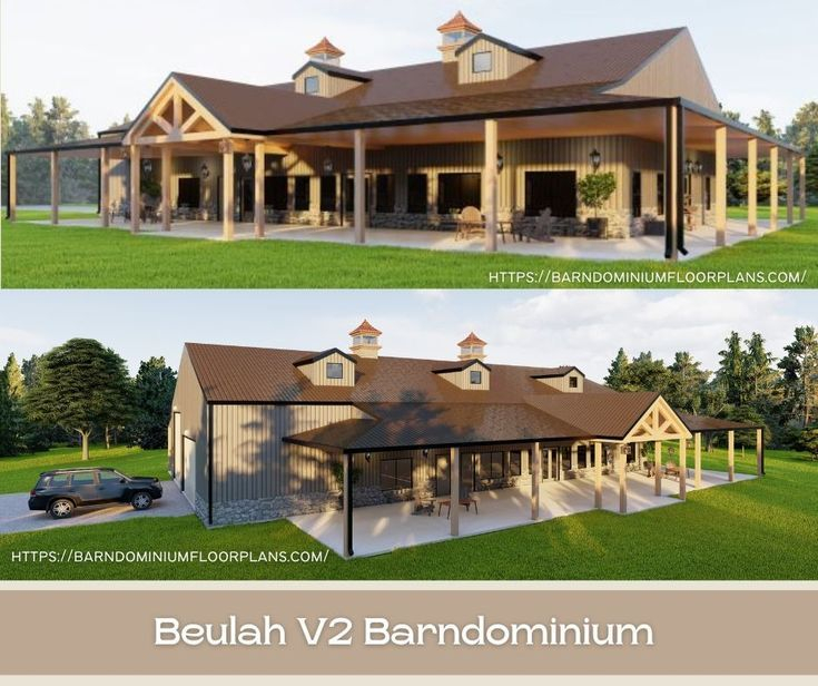 Beulah V2 Barndominium With Wrap Around Porch 50x60 3000 Sq Ft Floor  - 3000 SQ FT Barn House Plans