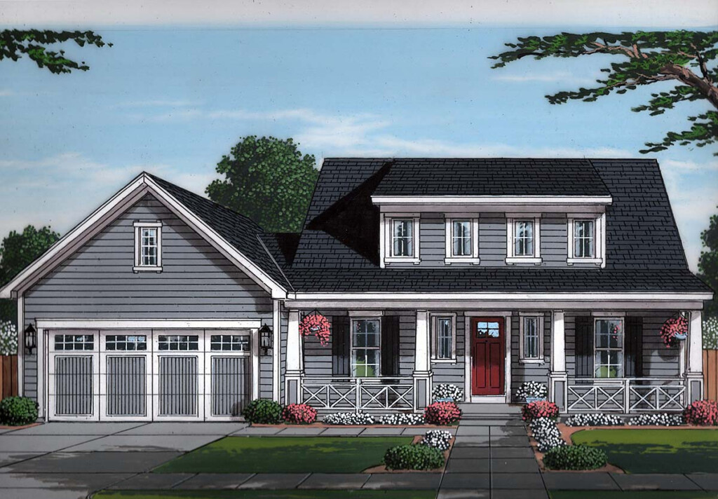 Cape Cod House Plans With Gabled Dormers - 1300 SQ FT Cape Cod House Floor Plan