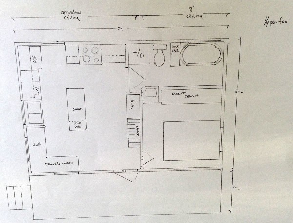 Couple Build 384 Sq Ft Tiny Country Cottage - 384 SQ FT Tiny House Plans