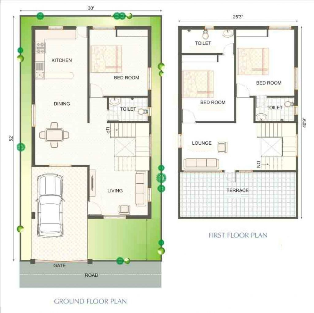 Duplex House Plans India 900 Sq Ft 20x30 House Plans Duplex House  - 900 SQ FT House Plans In India