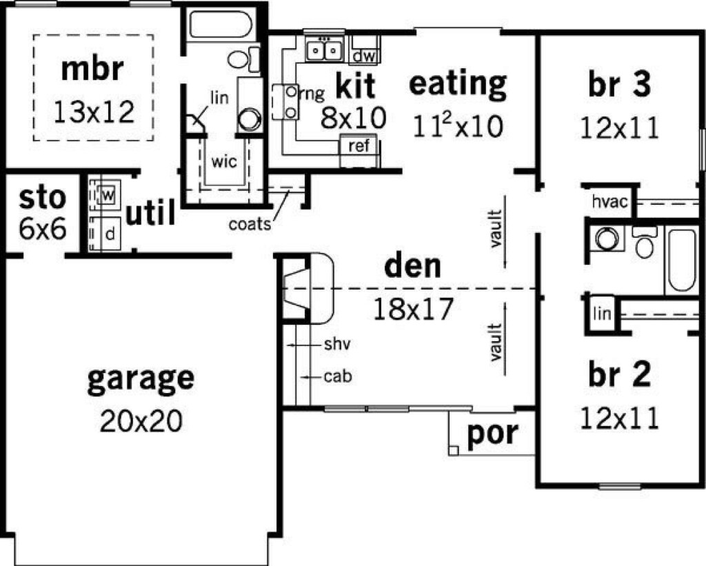 Exploring The Benefits Of 1200 Sq Ft House Plans 3 Bedroom House Plans - 3 Bedroom 1200 SQ FT House Plans