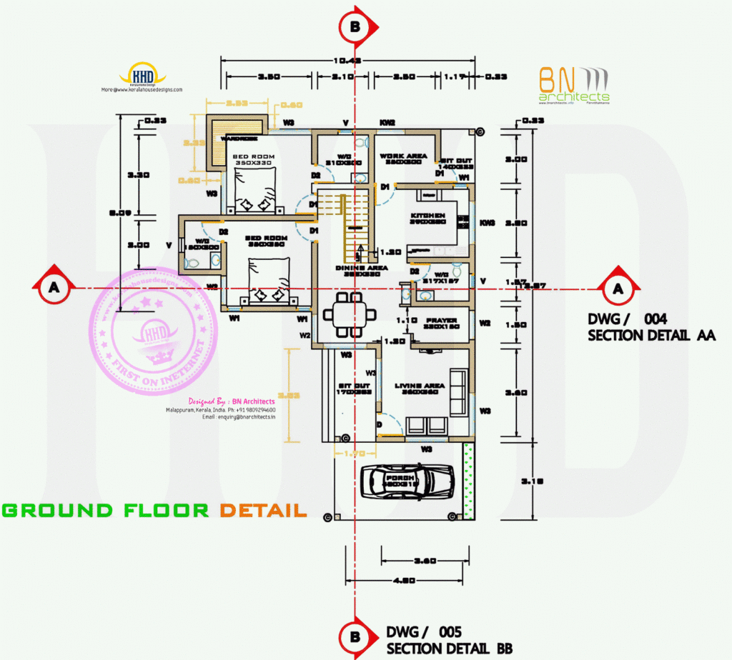 Free Floor Plan Of 2160 Sq feet House Indian House Plans - 2160 SQ FT House Plan In India