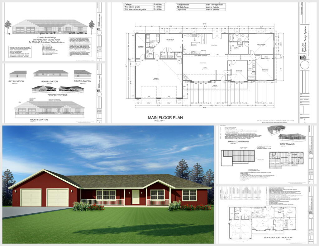  H170 House Plans Ranch Style 220 Sq Ft In PDF And DWG - 220 SQ FT House Plans In India