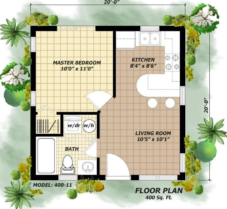 Home And Apartment The Breathtaking Design Of 400 Square Foot House  - 400 SQ FT House Floor Plans