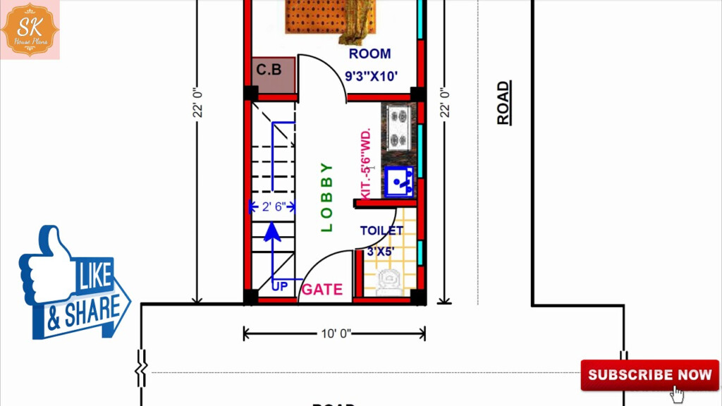 HOUSE PLAN 10 22 220 SQ FT HOUSE PLAN 20 SQ M HOME PLAN 24 SQ  - 220 SQ FT House Plans