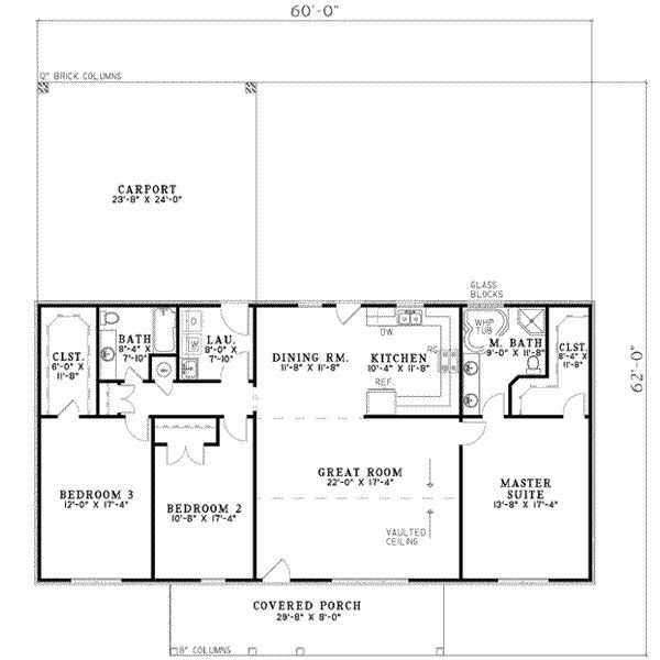 House Plan 3 Beds 2 Baths 1800 Sq Ft Plan 17 2141 Floor Plans  - 1800 SQ FT Rancher House Plans
