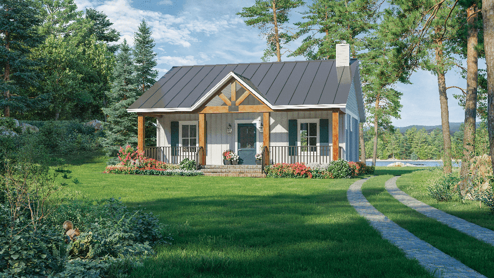 House Plan Gallery HPG 872 872 Sq Ft 1 Bedroom 1 5 Bath Small  - 872 SQ FT House Plan