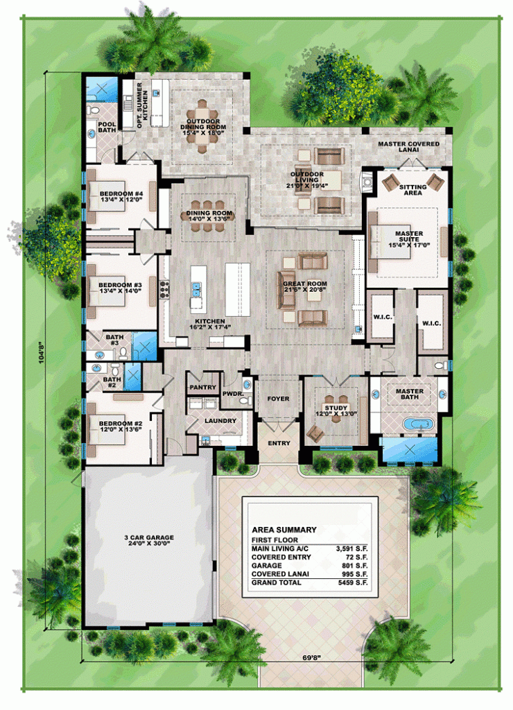 Mediterranean Style House Floor Plans Floor Roma - Mediterranean Luxury House Plans 30000 SQ FT