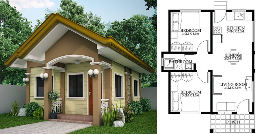 Minimalist Two Bedroom House Design Plan Engineering Discoveries - 300 SQ FT Two Bedroom House Plans