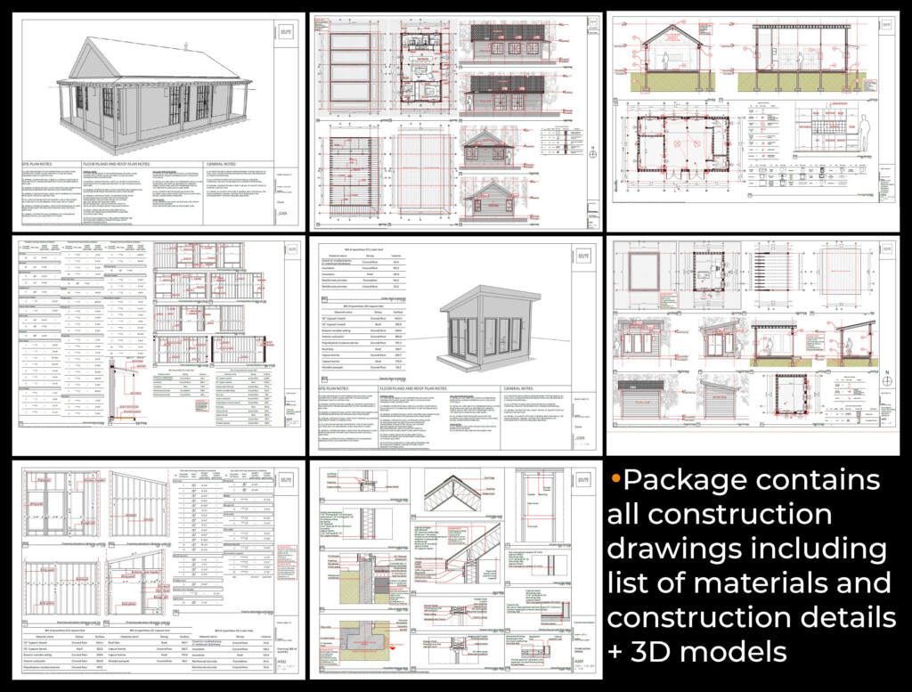 Modern Cabin House Plans 540 125 Sq ft Tiny House Plans Se Materials  - 125 SQ FT Tiny House Plans