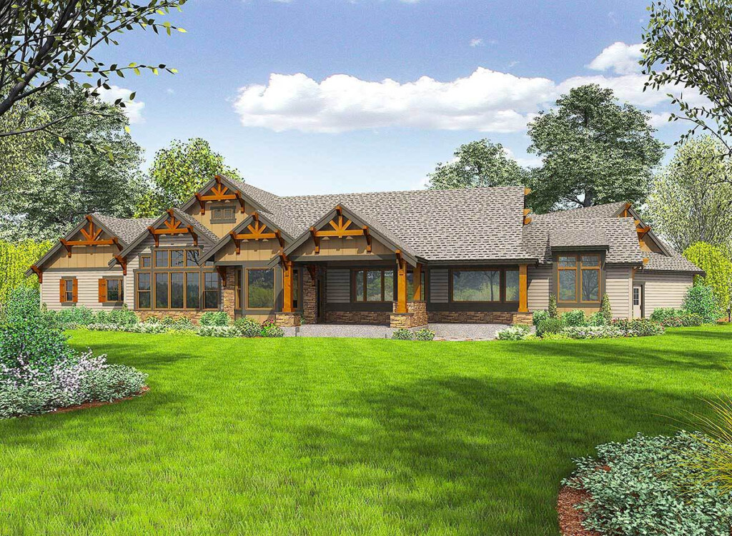 One Story Mountain Ranch Home With Options 23609JD Architectural  - 3000 SQ FT Mountain House Plans
