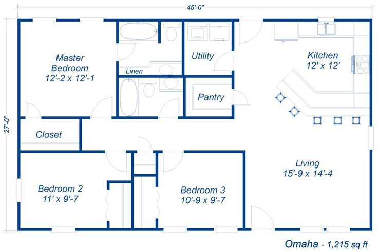 Pin By Countrygirl Life On House Plans 1200 Sq Ft Metal Homes Floor  - 1200 SQ FT Metal House Plans