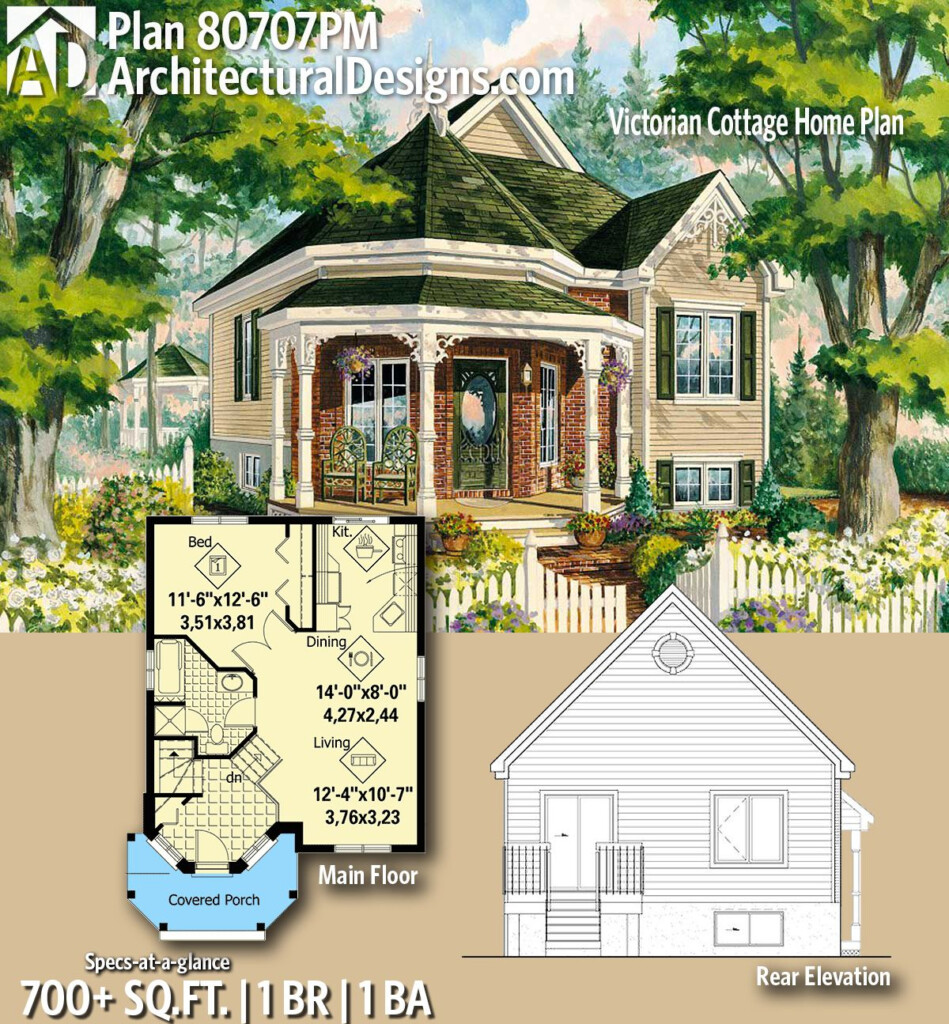 Plan 80707PM Victorian Cottage Home Plan Victorian House Plans  - 1500 SQ FT Victorian House Plans