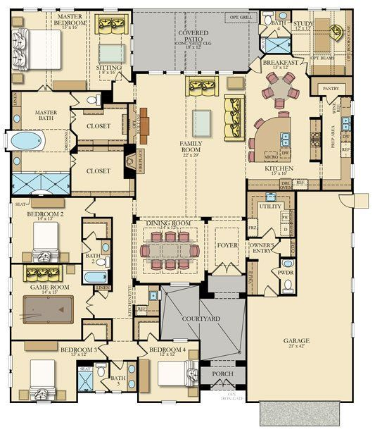Popular 5 Bedroom 4 Bathroom Floor Plans Important Concept  - 5 Bedroom 4 Bathroom House Plans Under 3100 SQ FT