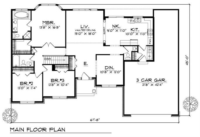 Ranch Home With 3 Bdrms 1750 Sq Ft House Plan 101 1729 - 1500 To 1750 SQ FT House Plans