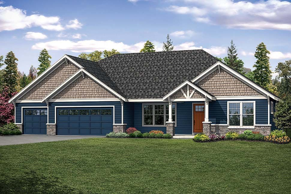 Ranch House Plans With 3 Car Garage House Plans - 1800 SQ FT Ranch House Plans With 3 Car Garage