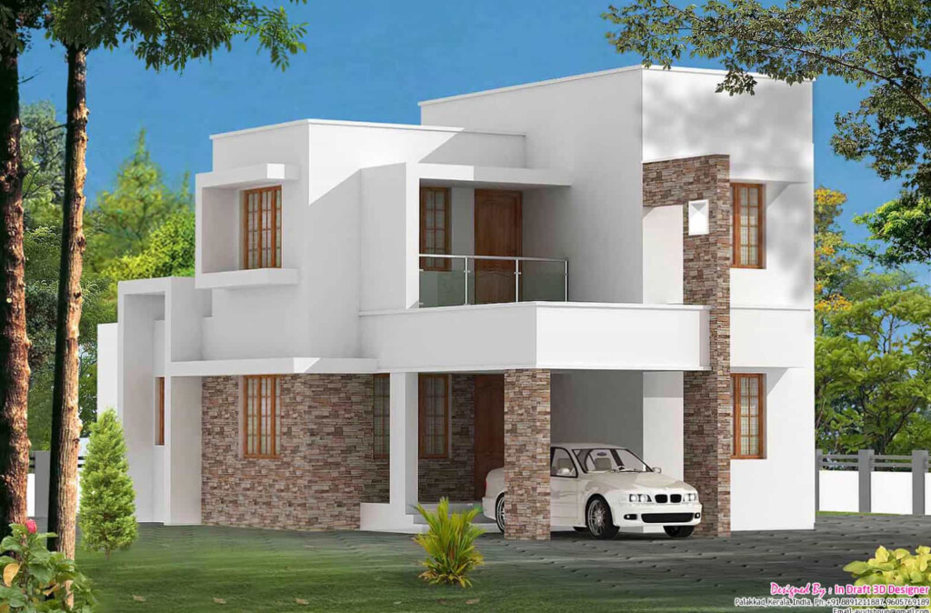 Simple 1700 Sq ft 3 BHK Villa Design - 3 Bhk House Plan In 1700 SQ FT