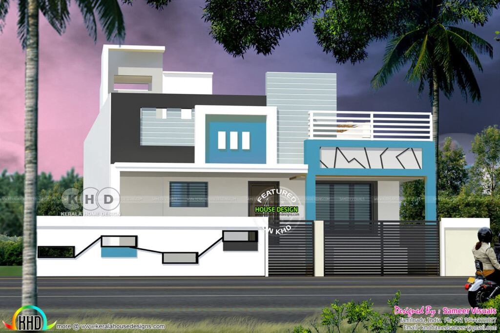 Single Floor South Indian Style 1100 Square Feet Home Kerala Home  - 1100 SQ FT House Plans Indian Style