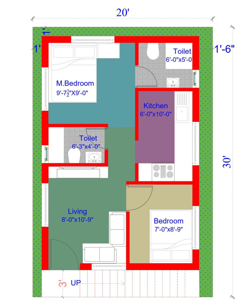 Small House Floor Plans 600 Sq Ft Home Alqu - 600 SQ FT House Plans 3 Bedroom